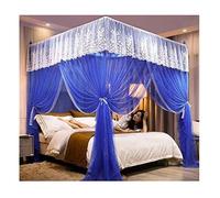Baldacchino Blu Estivo con zanzariera, Tende da Letto romantiche in Pizzo per Camera da Principessa, Decorazione per Camera da Letto Singola o Matrimoniale, 120/150/180/200 cm (Dimensioni: 1