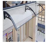 Baldacchino curvo con copertura in policarbonato trasparente, tenda in alluminio resistente per porta d'ingresso, balcone e garage esterno, 60 x 450 cm, protezione resistente alle intemperie