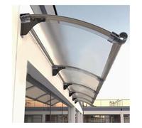 Baldacchino curvo in policarbonato, tenda da ingresso trasparente per porta d'ingresso, protezione dalle intemperie con ampio drenaggio, 140 x 250 cm