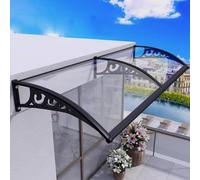 Baldacchino curvo per patio 99,1 x 150 cm, copertura in policarbonato autopulente, per esterni, con staffa nera, resistente, per protezione della porta d'ingresso