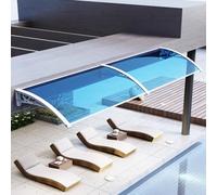 Baldacchino curvo per porta, protezione UV, protezione dalla pioggia, tenda moderna, in policarbonato spesso 2,5 mm, per esterni, giardino, patio, con staffa (60 x 330 cm)