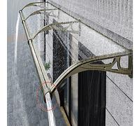 Baldacchino curvo per porte e finestre con lavello in lega di alluminio, protezione anti-UV, copertura in policarbonato trasparente silenzioso, 60/80/100/120 cm, copertura scalabile per finestre e