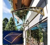 Baldacchino curvo per veranda moderna da esterno con protezione dalla pioggia copertura in policarbonato trasparente staffa in alluminio regolabile 80450 cm design silenzioso per facciate domestiche