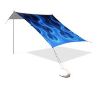 Baldacchino da spiaggia con fiamme nere e blu, UPF50+
