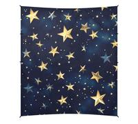 Baldacchino da spiaggia con motivo astratto con stelle dorate, protezione UPF50+, leggero, con pala per sabbia, sacchi di sabbia per campeggio, picnic, cortile e pesca