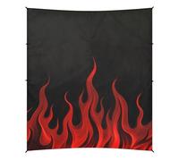 Baldacchino da spiaggia pieghevole nero fluorescente rosso fiamma fredda UPF50+ protezione impermeabile ombra ombra ombra con pala di sabbia, sacchi di sabbia per viaggi in famiglia