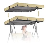 Baldacchino di ricambio beige per dondolo Hollywood da 23 posti, protezione UV, facile installazione, dimensioni 195 x 125 x 15 cm, resistente copertura ombreggiante per esterni, per giardino, patio