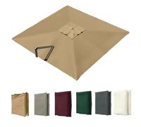 Baldacchino di ricambio beige per ombrellone quadrato offset, 3 x (3 x 3 m), protezione UV, design durevole a 8 nervature per patio, terrazza e cortile
