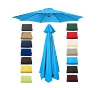 Baldacchino di ricambio blu cielo a 6/8 bracci per ombrellone da 2/2,7/3,0 m, protezione UV, impermeabile, copertura superiore per ombrellone da esterno, perfetta per cortile e giardino