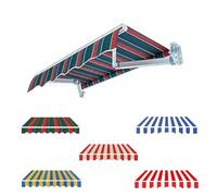 Baldacchino di ricambio in tessuto 500 x 250 cm, per veranda, tenda retrattile, resistente alle intemperie, riparo da esterni, per balcone, finestra, tetto (blu scuro, 400 x 150 cm)