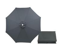 Baldacchino di ricambio per ombrellone da 2,23,5 m, impermeabile, protezione UV, resistente, per giardino, balcone, piscina, spiaggia, 6/8 costole, colore grigio