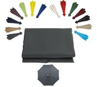 Baldacchino di ricambio per ombrellone da 2 m, 2,7 m, 3 m, 8 stecche, copertura per ombrellone da giardino, resistente, per esterni e patio, colore grigio, per ombrelloni da spiaggia e mercato