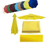 Baldacchino di ricambio per ombrellone da giardino a 8 costole, 3,5 m/3,0 m/2,8 m/2,7 m/2,5 m/2,3 m/2 m, protezione UV 50, impermeabile, per esterni (giallo, 300 cm)
