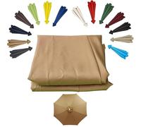 Baldacchino di ricambio per ombrellone da giardino a 8 stecche da 2 m, 2,7 m, 3 m, copertura durevole per ombrellone da esterno, colore cachi