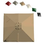 Baldacchino di ricambio per ombrellone offset 4 x 3 m tenda da giardino con presa d'aria in tessuto kaki 8 stecche protezione UV soluzione ombra esterna