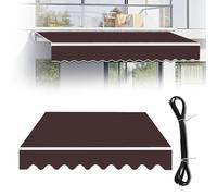 Baldacchino di ricambio per patio esterno, impermeabile e durevole, protezione UV per terrazza, giardino e uso esterno, copertura solare (curry 4,6 x 1,5 m)