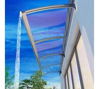 Baldacchino d'ingresso in alluminio e policarbonato per porte anteriori, resistente ai raggi UV e alla pioggia, 80 x 400 cm/32 x 157, elegante tenda da sole per ingresso domestico, protezione