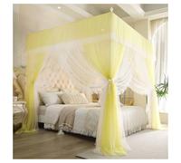 Baldacchino for letto a baldacchino a 4 angoli for adulti, tende for letto a baldacchino, a doppio strato for letti gemelli queen size, decorazione della camera da letto(Yellow,1.8x2.0cm)