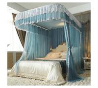 Baldacchino for letto Baldacchino for letto con staffa a forma di U, tenda - doppio strato, tende sospese for la decorazione del letto matrimoniale Queen King(Green,180x220cm)