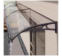 Baldacchino in alluminio con grande grondaia che riduce il rumore, forte e marrone, tenda per porta d'ingresso, giardino, terrazza, 80 x 120 cm, resistente alle intemperie