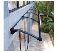 Baldacchino in alluminio e policarbonato, staffa in acciaio al carbonio, tenda impermeabile e protezione UV per balcone, nero, 130 x 130 cm, soluzione moderna per l'ingresso