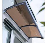 Baldacchino in alluminio per porta d'ingresso, tenda da tetto in policarbonato, protezione UV contro pioggia e neve, copertura moderna per ingresso, argento (130 x 110 cm/51 x 43)