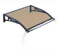 Baldacchino in alluminio per porte e finestre, copertura in policarbonato da 101,6 x 121,9 cm, protezione UV e pioggia per case, terrazze e terrazze - marrone (100 x 120 cm)