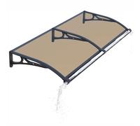 Baldacchino in alluminio per porte e finestre, copertura in policarbonato resistente ai raggi UV, protezione da pioggia e neve per patio, cortili, terrazze (marrone, 80 x 160 cm)
