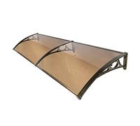 Baldacchino in alluminio, resistente ai raggi UV, marrone, in policarbonato, tenda per ingresso, finestra, giardino, patio, veranda, protezione dalla pioggia, regolabile, 60400 cm.