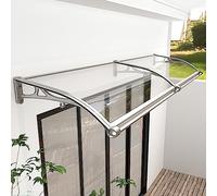 Baldacchino in alluminio, tetto ad arco in policarbonato per ingresso, design a doppio drenaggio, tenda impermeabile per balcone, giardino, 60 x 250 cm