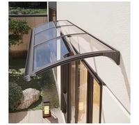 Baldacchino in lega di alluminio per porta d'ingresso con pannello laterale, tenda da sole resistente alle intemperie, alla pioggia e alla neve (130 x 330 cm) - Elegante copertura per ingresso