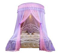 Baldacchino in pizzo a rete velata principessa a cupola zanzariera decorazione appeso tende per letto matrimoniale viola per interni casa cucina
