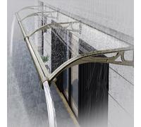 Baldacchino in policarbonato trasparente per porta della pioggia, tenda curva per esterni, copertura per patio con staffa in alluminio, design silenzioso (champagne 80 x 70 cm/32 x 28)