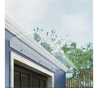 Baldacchino invisibile per porta d'ingresso, facile da montare, per finestre, giardino, con protezione UV infrangibile in policarbonato (40 x 100 cm)