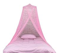Baldacchino magico con stelle, 60 x 250 x 1100 cm, motivo palazzo, zanzariera, poliestere, blu/bianco/rosa (rosa)