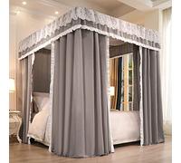 Baldacchino per Letto a 4 Angoli in Tinta Unita per Ragazze, Letto per Letti Gemelli/Letto Matrimoniale/Queen/King Size, Camera da Letto per Adulti, Camera dei Bambini, Decorazione a Rete per Tende