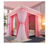 Baldacchino per letto Baldacchino per letto di lusso nella stanza della principessa della ragazza, tende per letto matrimoniale con staffe su 4 montanti angolari, utilizzato per la decorazione della