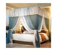 Baldacchino per Letto con Guide in Acciaio Inox, Design a 3 Ante, zanzariera a Doppia Rete, Tenda Decorativa per Letto per cameretta delle Bambine (Stile 2 200x220x200 cm)