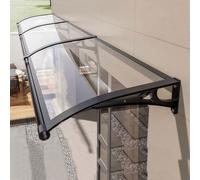 Baldacchino per porta all'aperto, tenda frontale curva per esterni, con staffa in lega di alluminio e lavandino di drenaggio, tettoia per porta, protezione da pioggia e neve, per finestre, tetti