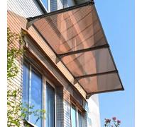 Baldacchino per porta anteriore, insonorizzato, per esterni, copertura trasparente marrone, con staffa in alluminio, dimensioni: 40 65 80 100 120 cm (marrone, 40 x 150 cm)