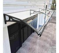 Baldacchino per porta d'ingresso in alluminio e policarbonato, 100 x 330 cm, elegante protezione per porta d'ingresso, resistente alle intemperie, copertura sopraelevata