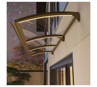 Baldacchino per porta d'ingresso in policarbonato in alluminio, resistente alle intemperie, protezione UV, resistente agli urti, 120 x 220 cm, design elegante con tetto inclinato per ingresso