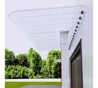 Baldacchino per porta d'ingresso per esterni, resistente ai raggi UV, tenda da sole curva trasparente in PC per tettuccio resistente alle intemperie per finestra invisibile per la massima protezione