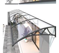 Baldacchino per porta d'ingresso, staffa in lega di alluminio, copertura in policarbonato trasparente, protezione da pioggia UV e neve, copertura per finestra esterna, per villa, ufficio ()