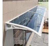 Baldacchino per porta esterna impermeabile UV Protect Portico ning Easy Inll Black e TransParent Board adatto per patio e tetto, 80 x 300 cm per porta d'ingresso