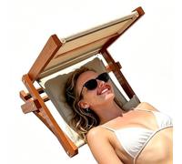 Baldacchino per spiaggia, sedia pieghevole con struttura in legno, con cuscino elastico, parasole per il corpo, per abbronzatura all'aperto, piscina, , giardino, uomini, donne, papà