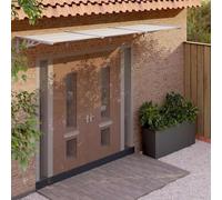 Baldacchino per terrazza, con braccio articolato, grigio e trasparente, 358,5 x 90 cm, in policarbonato, protezione solare per balcone, terrazza, giardino, facile da montare