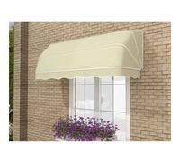 Baldacchino pieghevole per esterni beige per porte e finestre, 150 x 60 x 60 cm, tessuto in poliestere resistente con supporto tubo zincato, parasole perfetto per patio e portico.