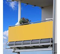 Baldacchino resistente alle intemperie 50 x 600 cm, 100% protezione della privacy, 200 g/m², colore giallo, include corda e fascette per la privacy