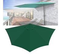 Baldacchino semicircolare di ricambio per ombrelloni da esterno, 5 stecche, grigio e kaki, perfetto per patio e giardino, tessuto resistente alle intemperie